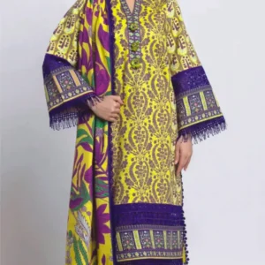 Printed 2-Piece Women's Suit with Floral Dupatta