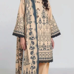 Printed 2-Piece Beige Women's Suit with Matching Dupatta