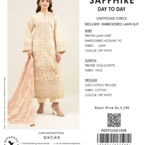 Unstitched 3-Piece Exclusive Embroidered Lawn Suit